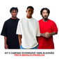 Kit 3 Camisetas Masculina Oversized Básica 100% Algodão Premium Alta Qualidade