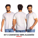 Kit 3 Camisas Masculina Lisa Algodão Premium